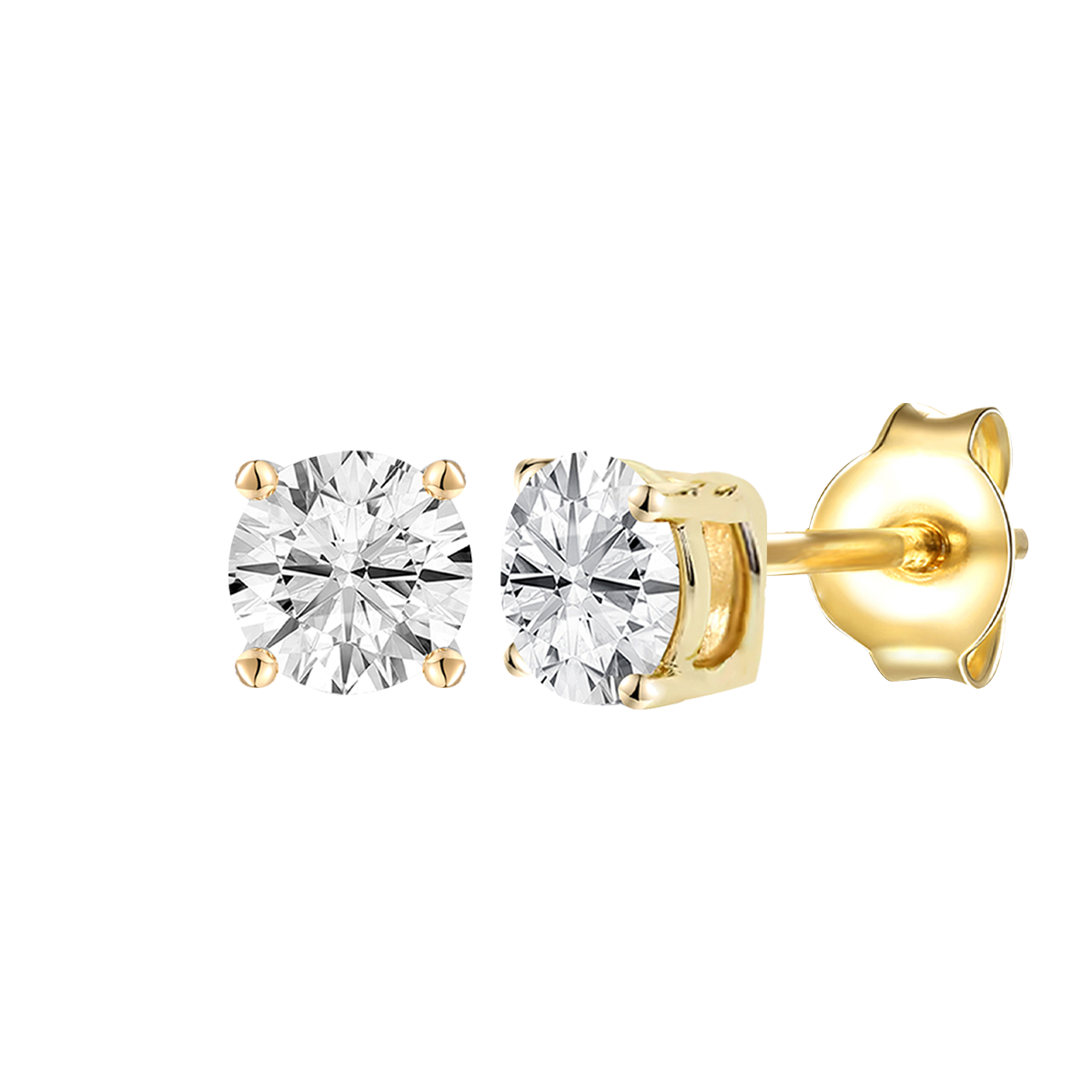 14K Lab Grown Round Solitaire Earrings F-G VS1-VS2