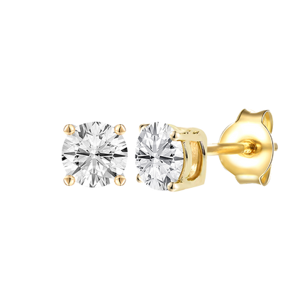 14K Lab Grown Round Solitaire Earrings F-G VS1-VS2