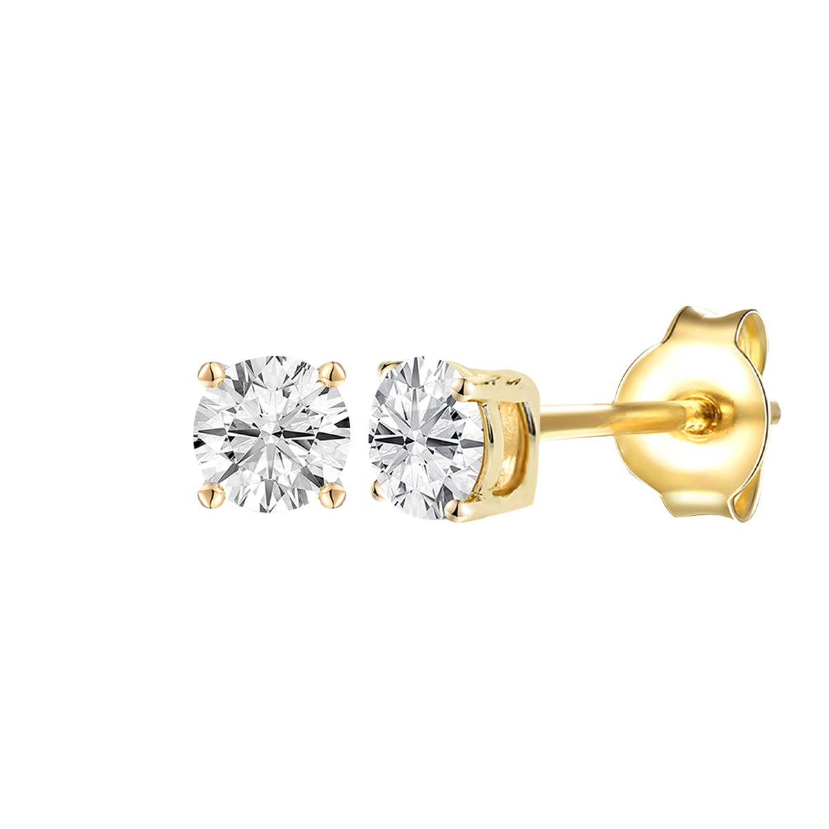 14K Lab Grown Round Solitaire Earrings F-G VS1-VS2