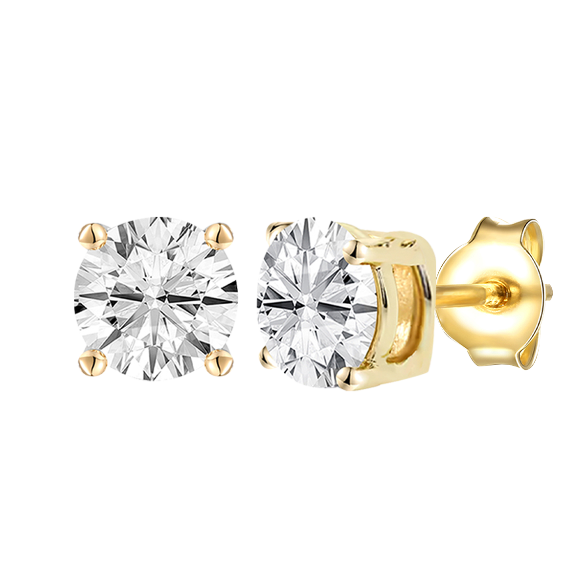 14K Lab Grown Round Solitaire Earrings F-G VS1-VS2